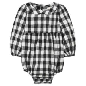 🌿Cat & Jack Black and White Gingham Bubble Romper [3-6M]🌿